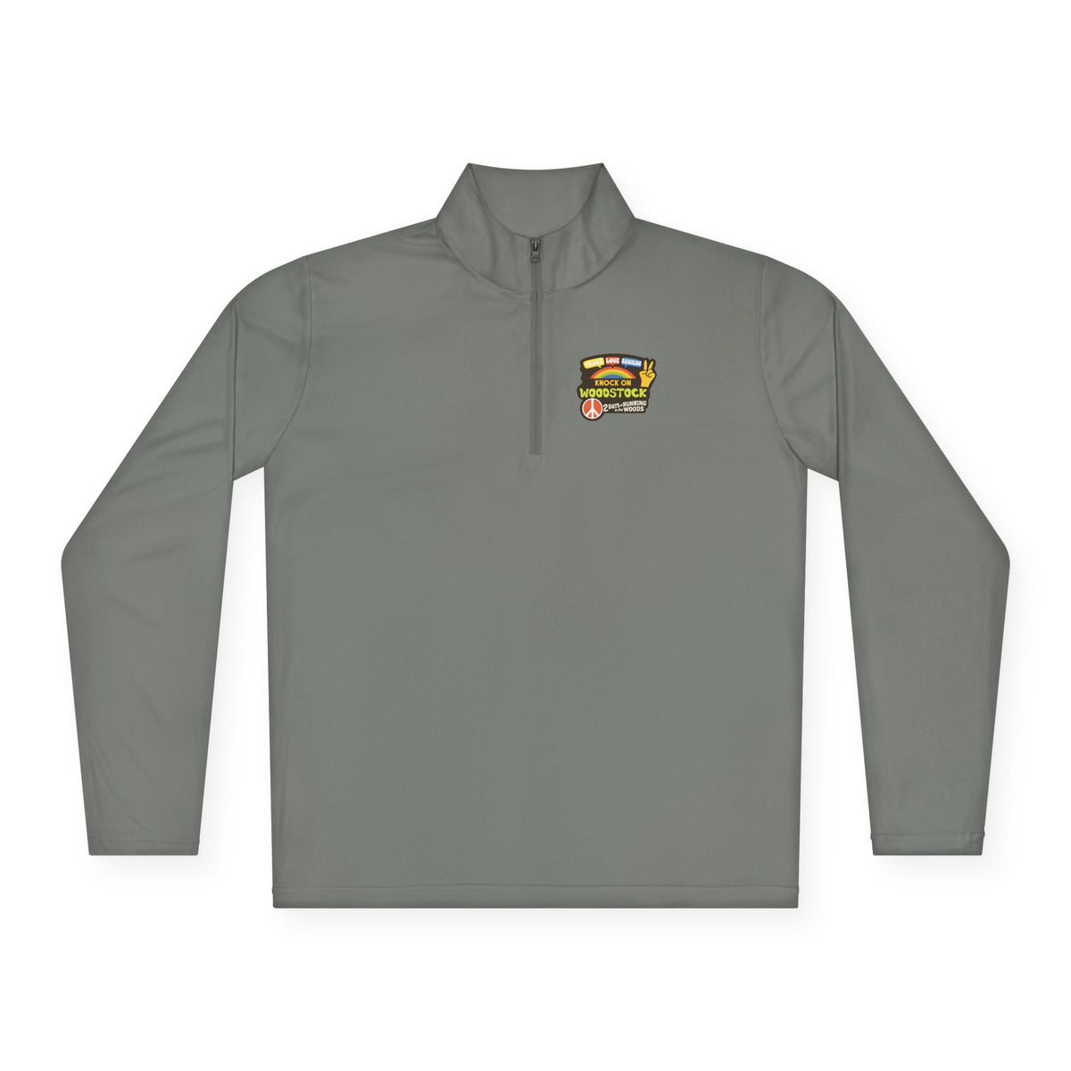 Knock on Woodstock Peace Sign Quarter-Zip