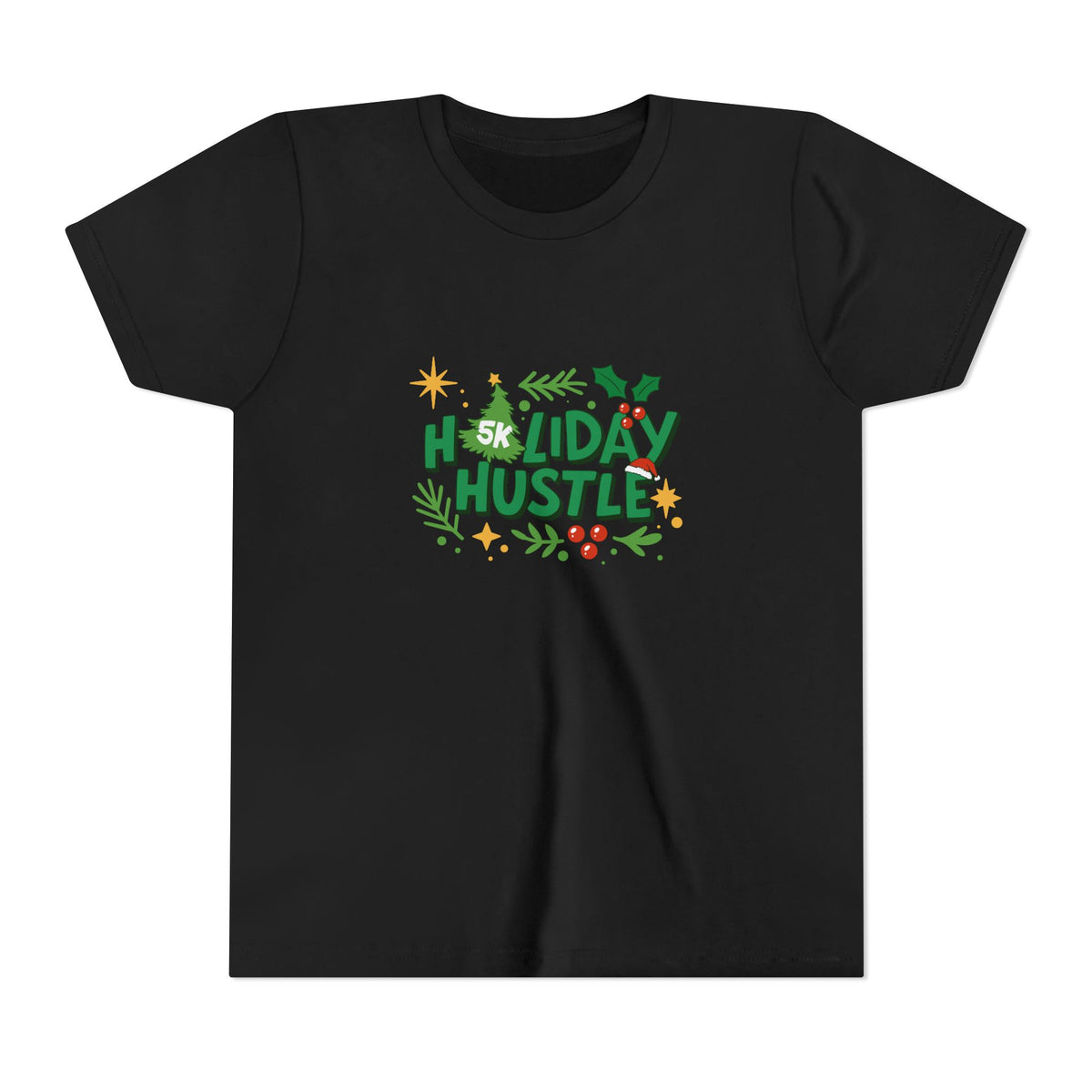 Holiday Hustle Holly Script Youth Tee