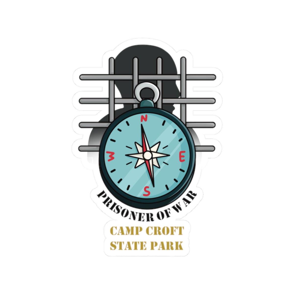 Prisoner of War Compass Sticker