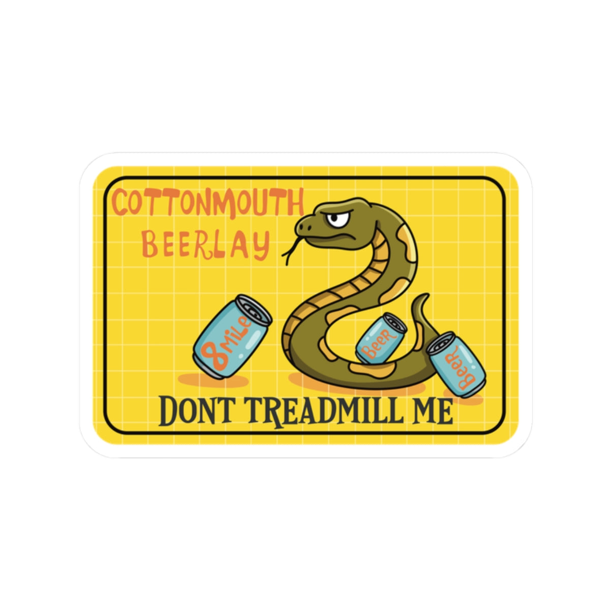 Cottonmouth Yellow Flag Sticker