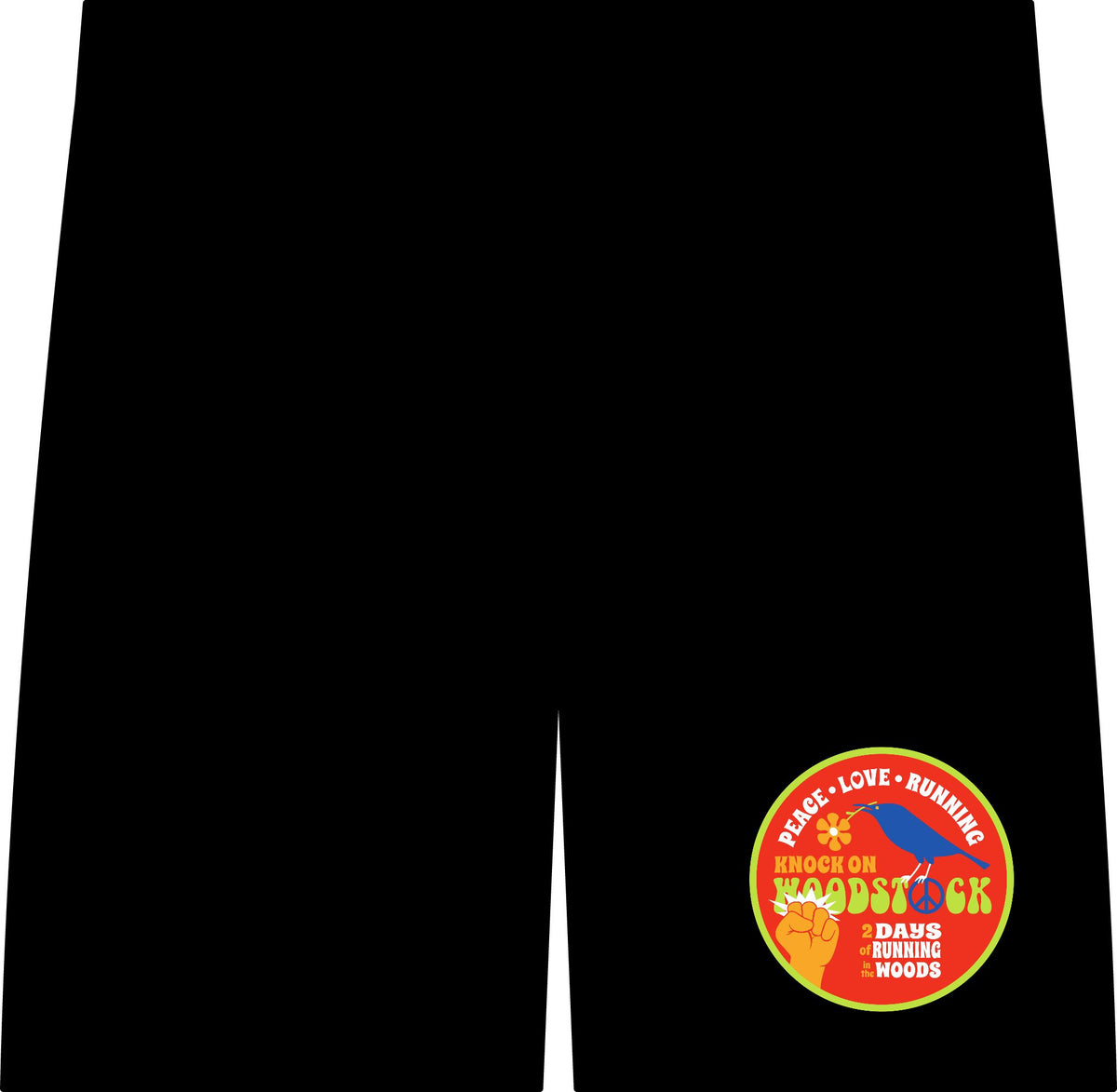 Knock on Woodstock Peace Love Running Running Shorts