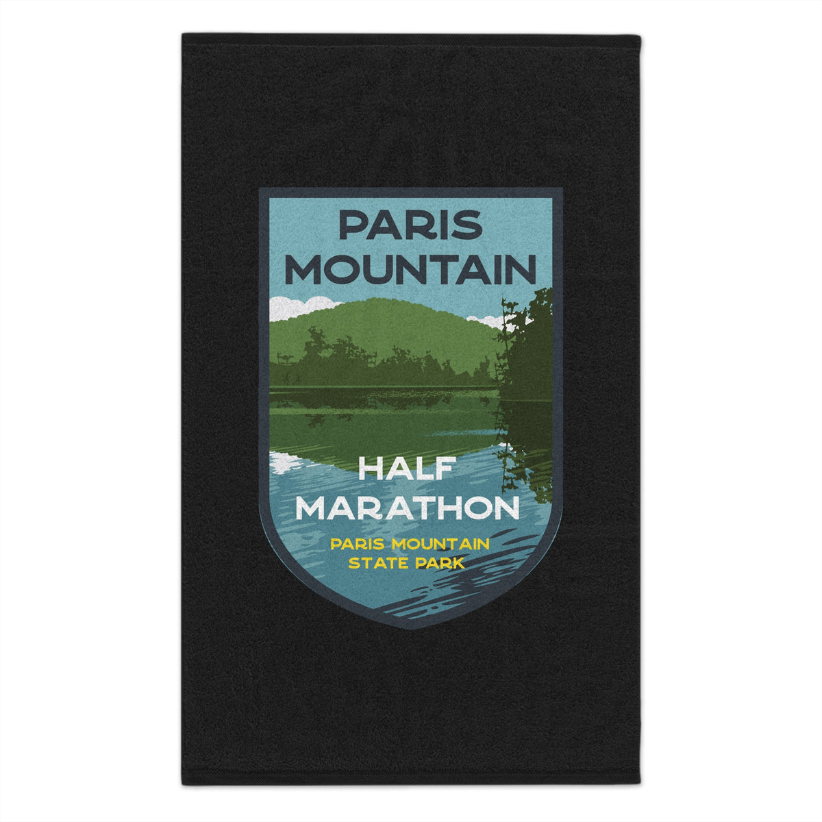 Paris Mountain Lake Badge Rally Towel
