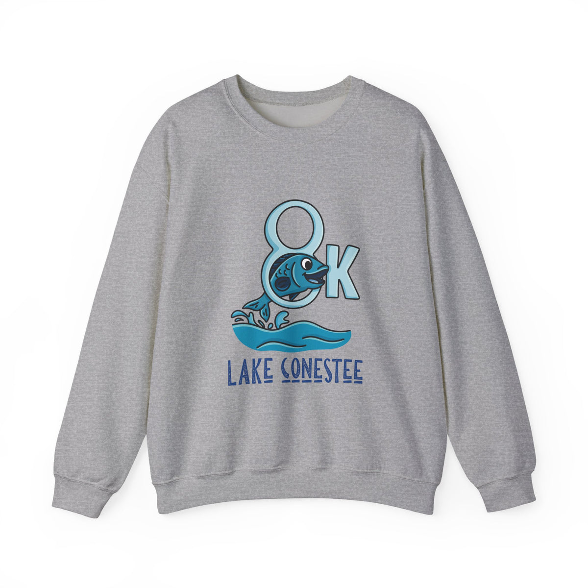 Lake Conestee Wave 8K Crewneck