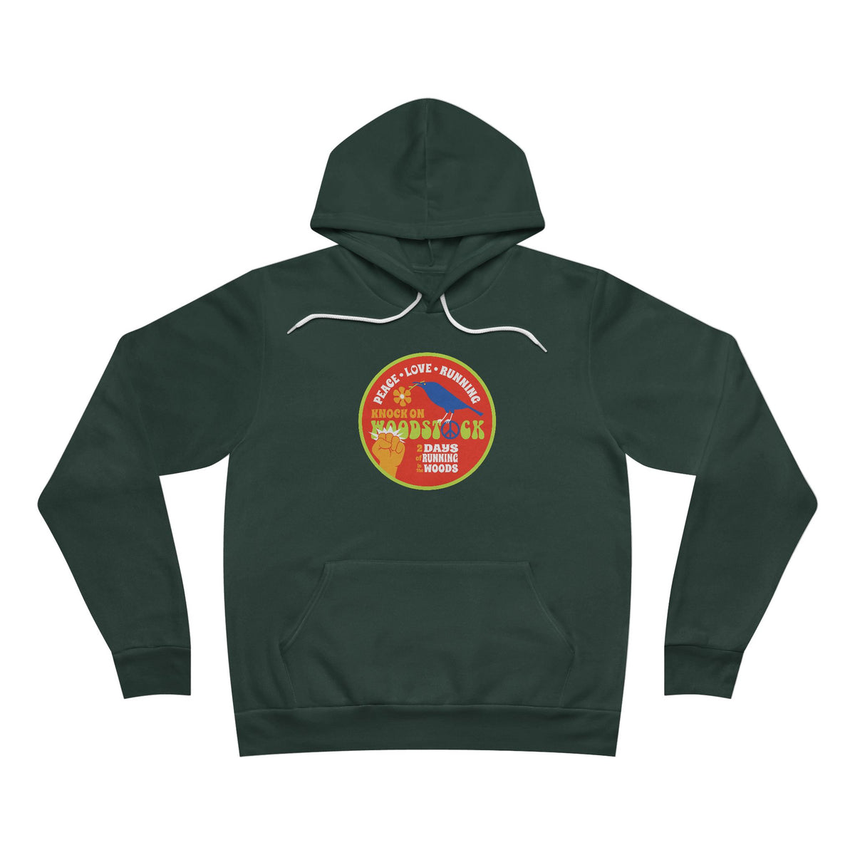 Knock on Woodstock Peace Love Running Hoodie