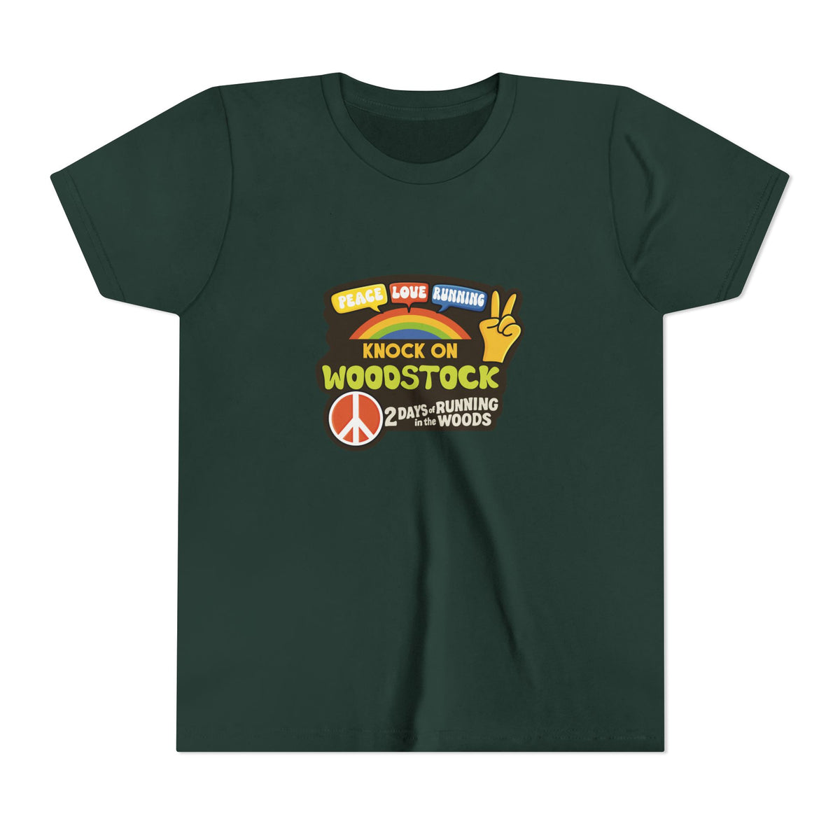 Knock on Woodstock Peace Sign Youth Tee