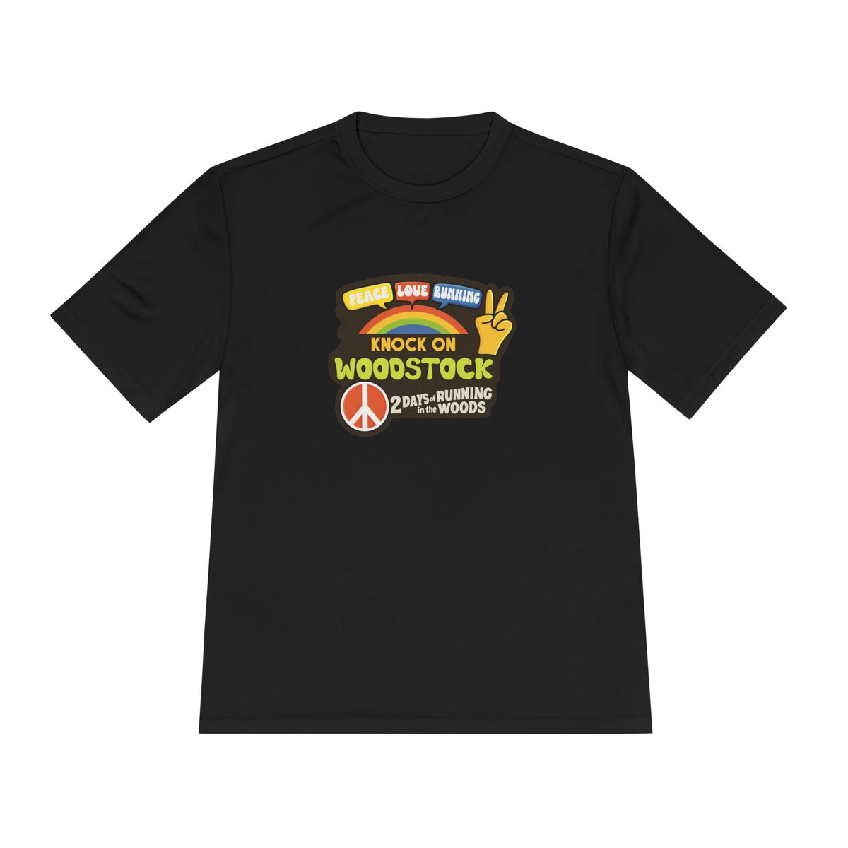 Knock on Woodstock Peace Sign Performance Tee