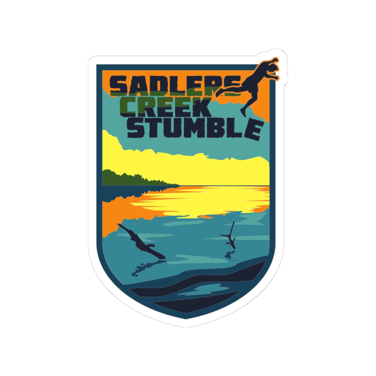 Sadlers Creek Sunset Badge Sticker