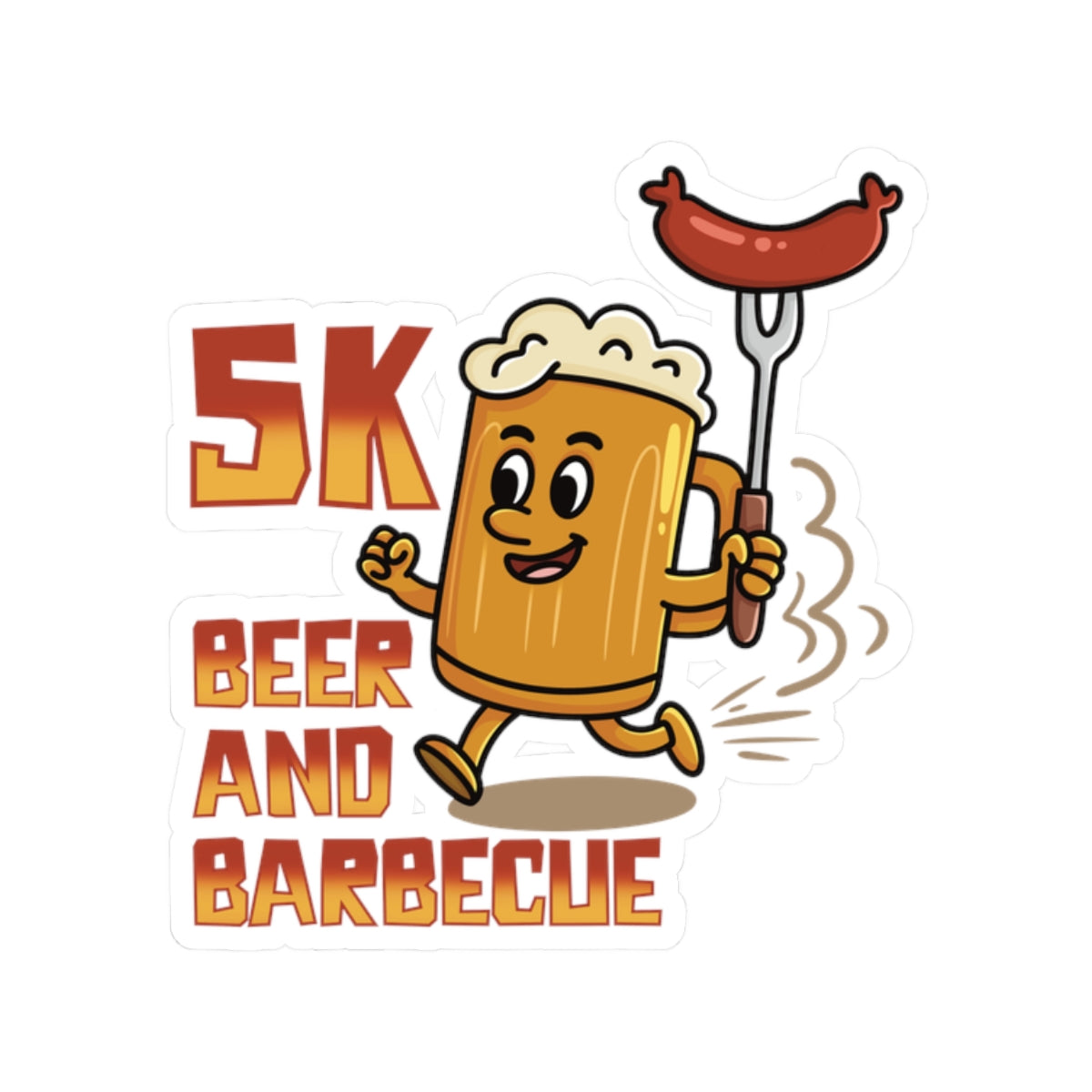 Beer & BBQ Sausage Mug Sticker