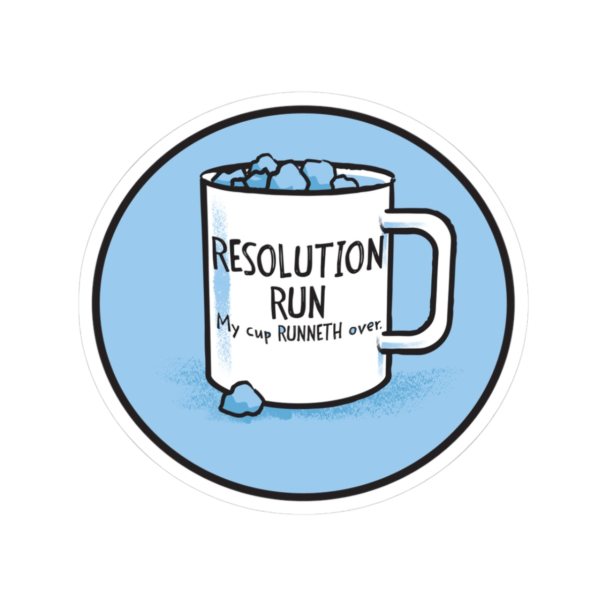 Resolution Run Coffee Mug Sticker