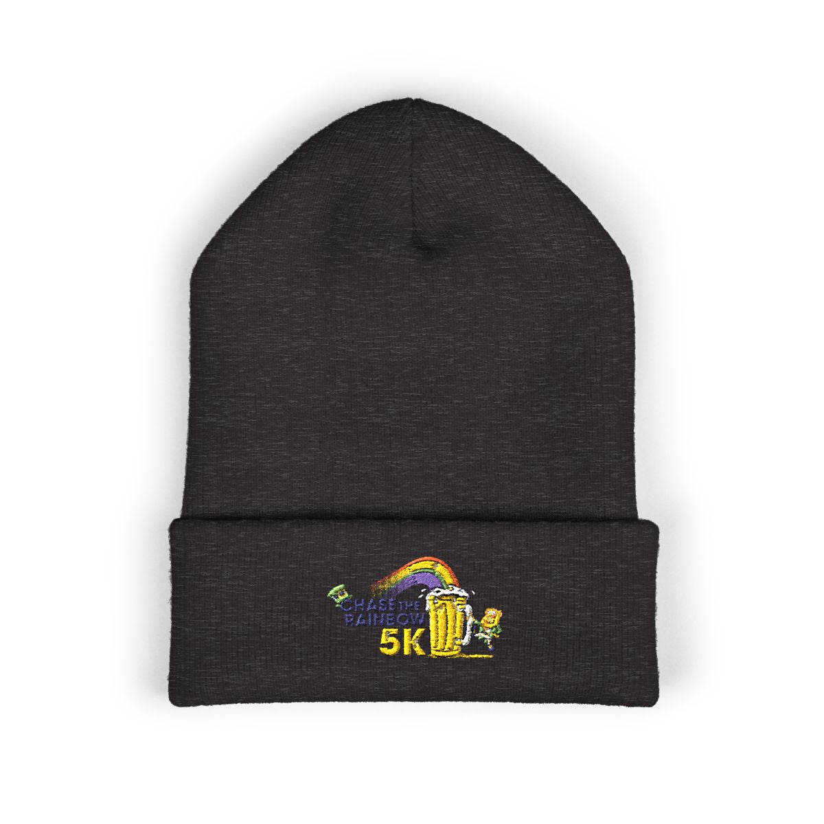 Chase the Rainbow 5K Rainbow Embroidered Cuffed Beanie