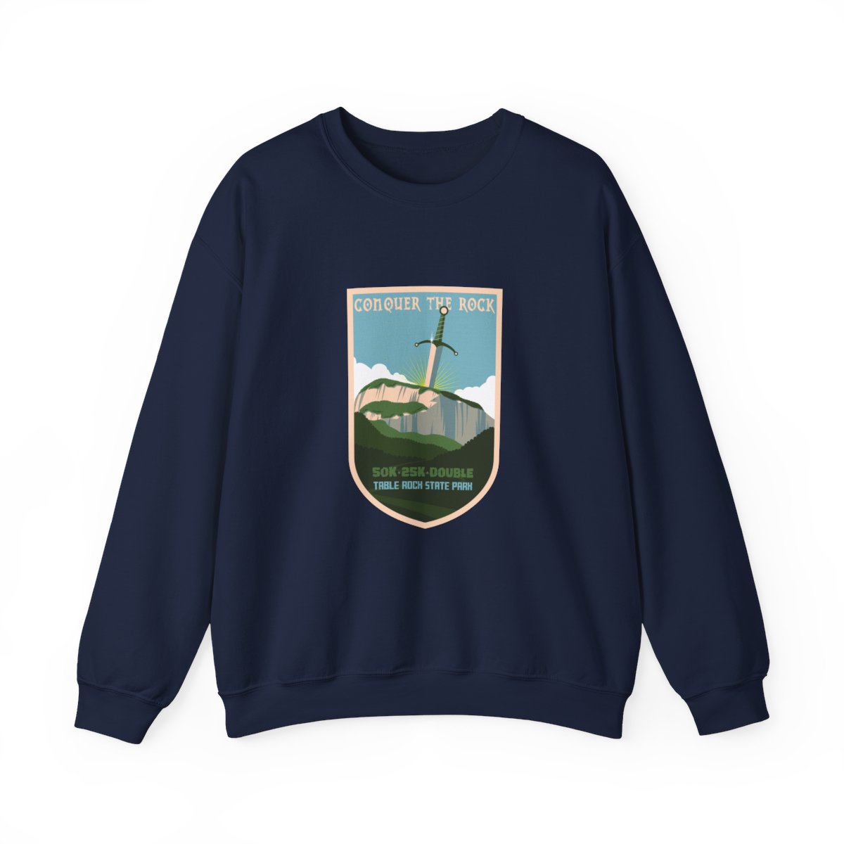 Conquer the Rock Sword in the Rock Crewneck Sweatshirt