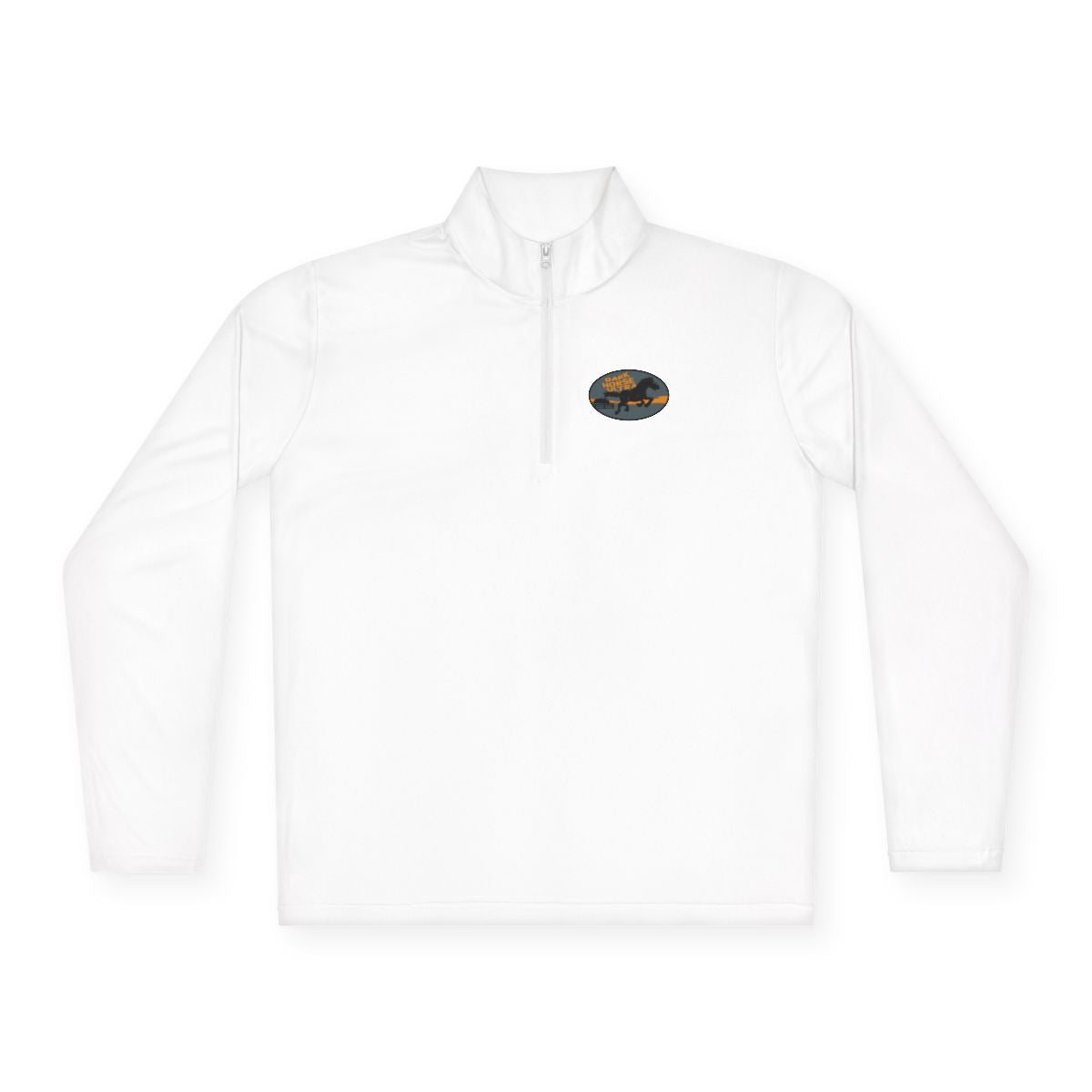 Dark Horse Trail Race Running Horse Back-Print Quarter-Zip Pullover