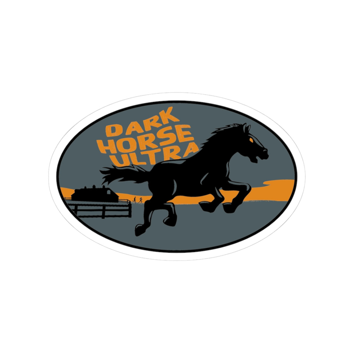 Dark Horse Trail Race Running Horse Sticker