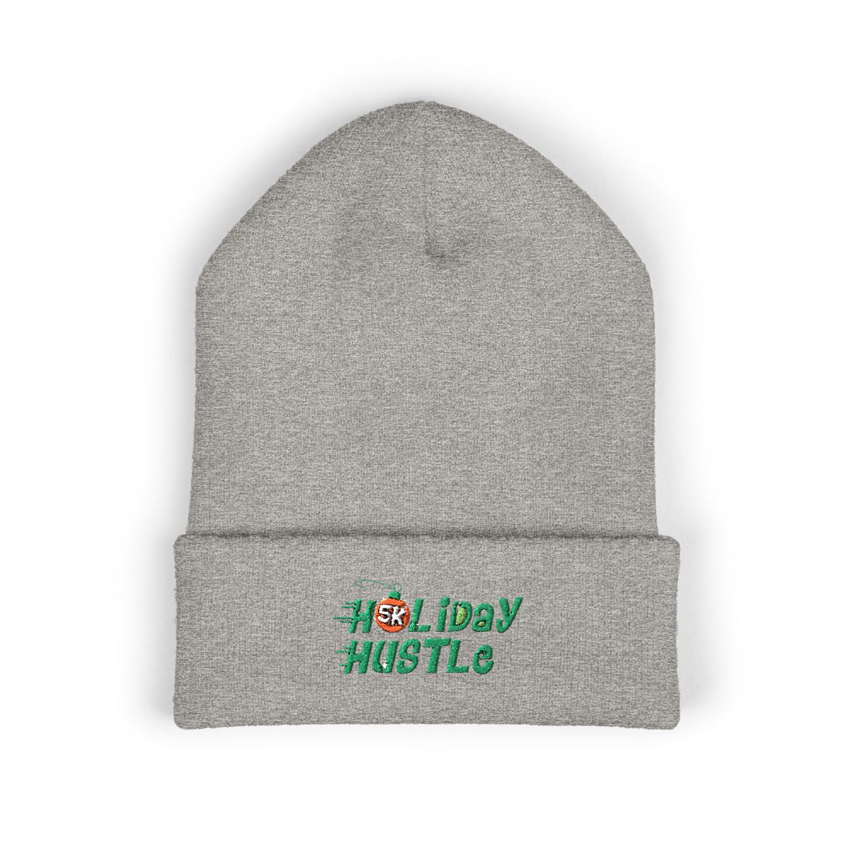 Holiday Hustle 5K Holiday Script Embroidered Cuffed Beanie