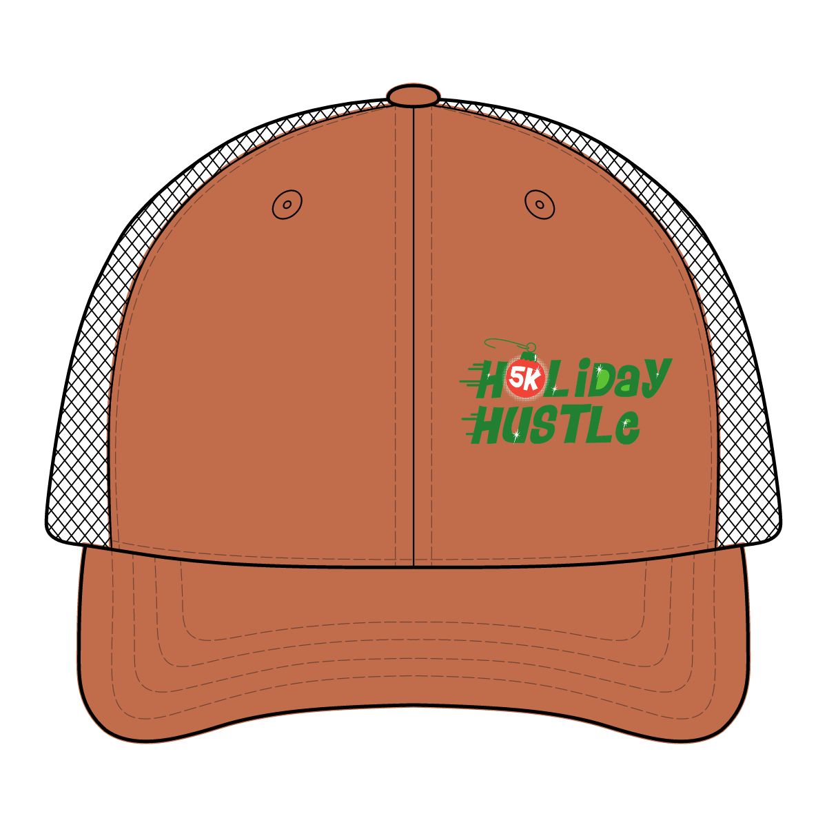 Holiday Hustle 5K Holiday Script Mesh Cap