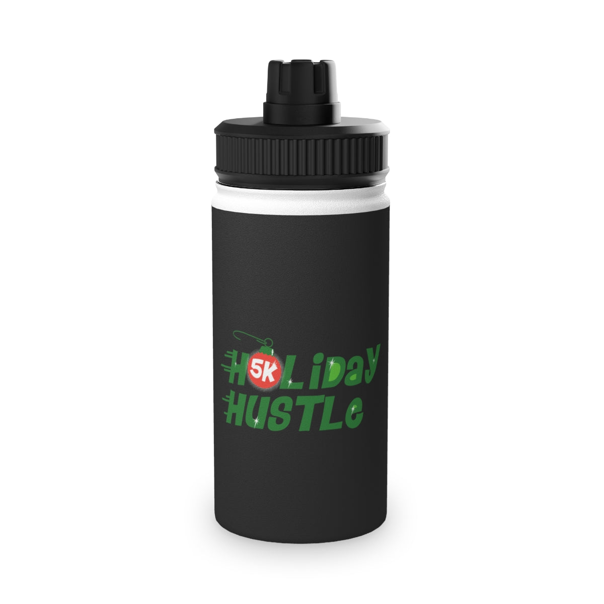 Holiday Hustle 5K Holiday Script Water Bottle