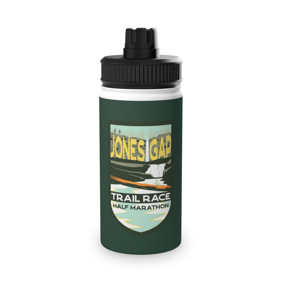 Jones Gap Half Marathon Trail Badge Water Bottle