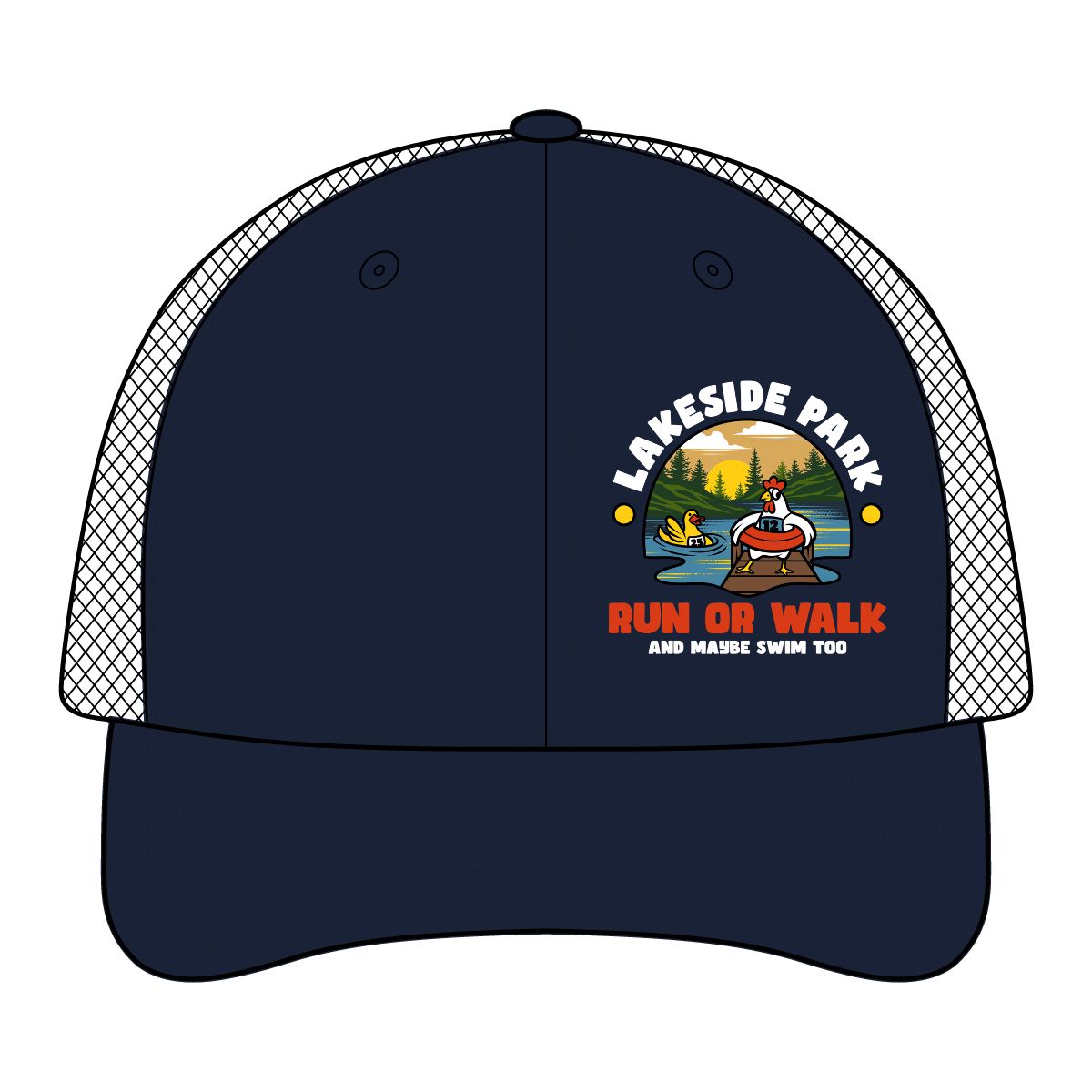 Lakeside Park 8K Run or Walk Mesh Cap