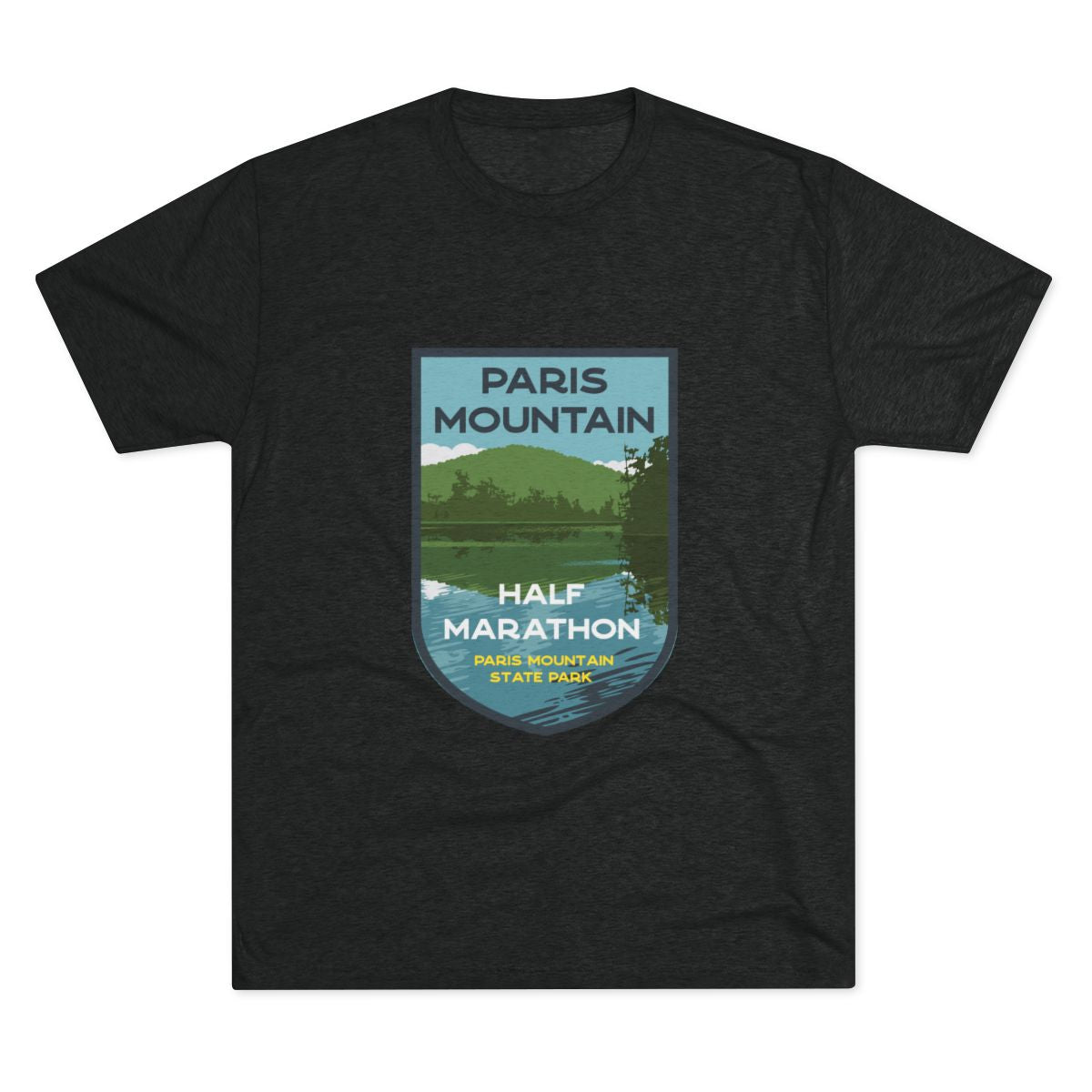 Paris Mountain Half Marathon Lake Badge Tee