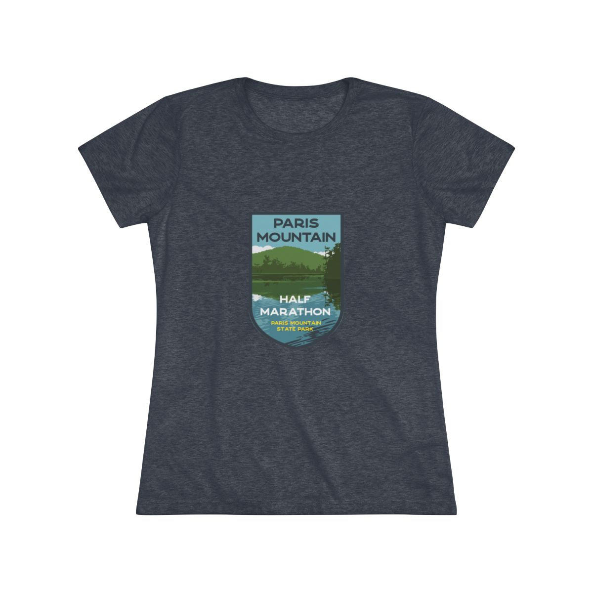 Paris Mountain Half Marathon Lake Badge Women's Tee