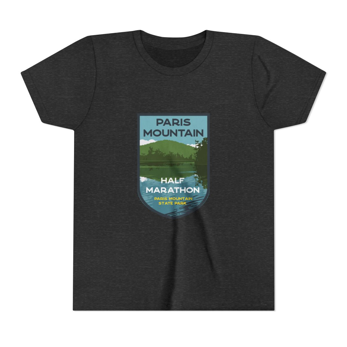 Paris Mountain Half Marathon Lake Badge Youth Tee