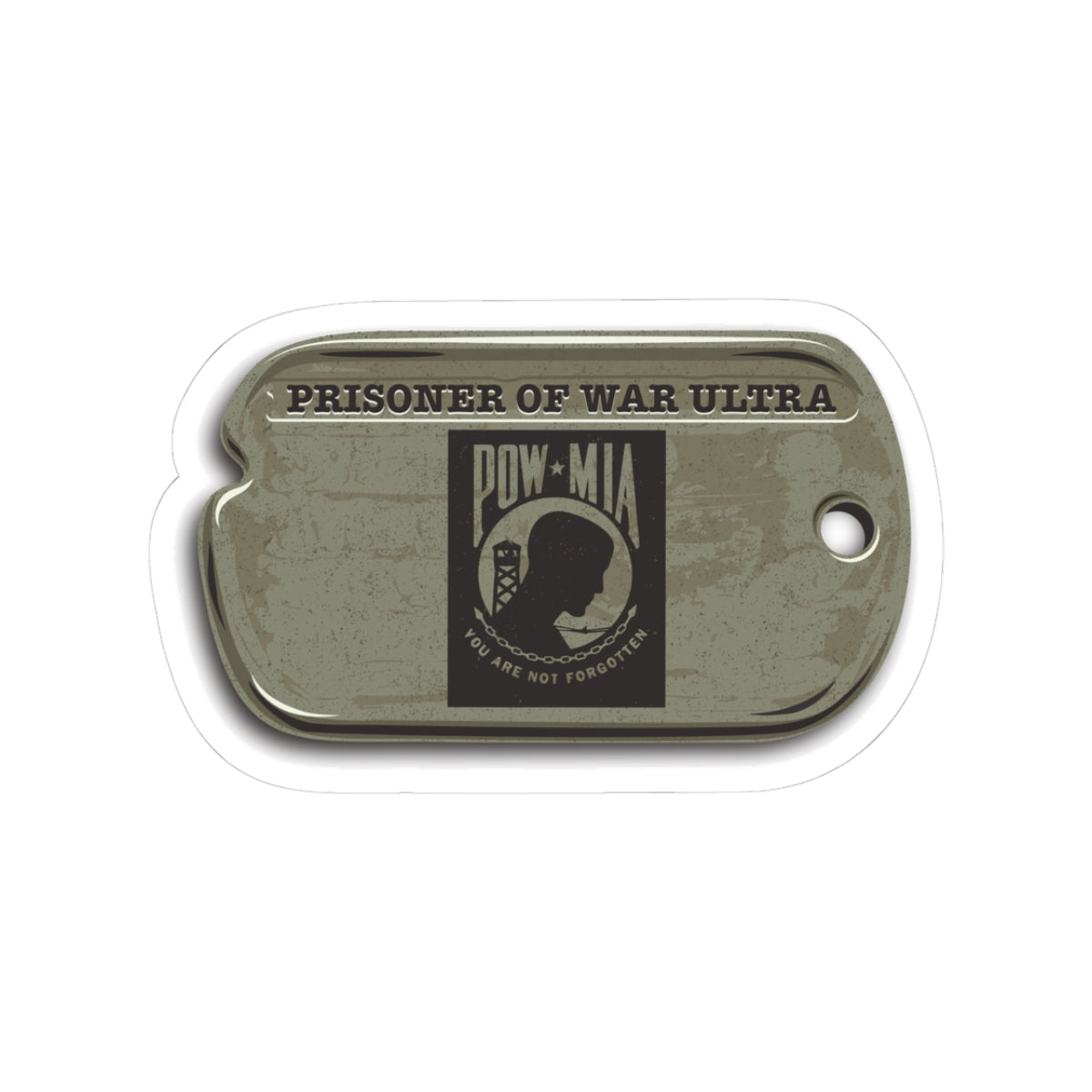 Prisoner of War Trail Race Dog Tag Sticker