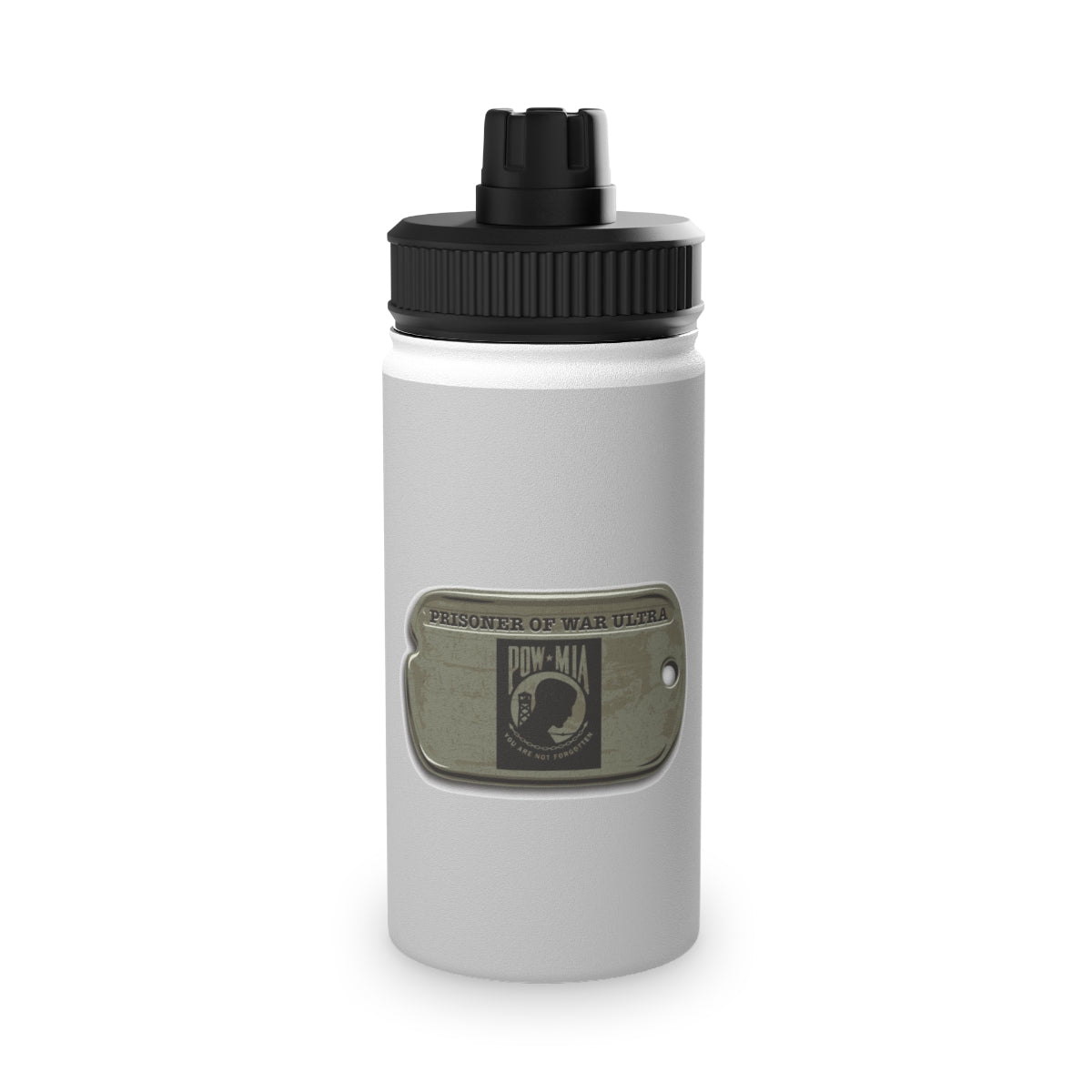 Prisoner of War Trail Race Dog Tag Water Bottle