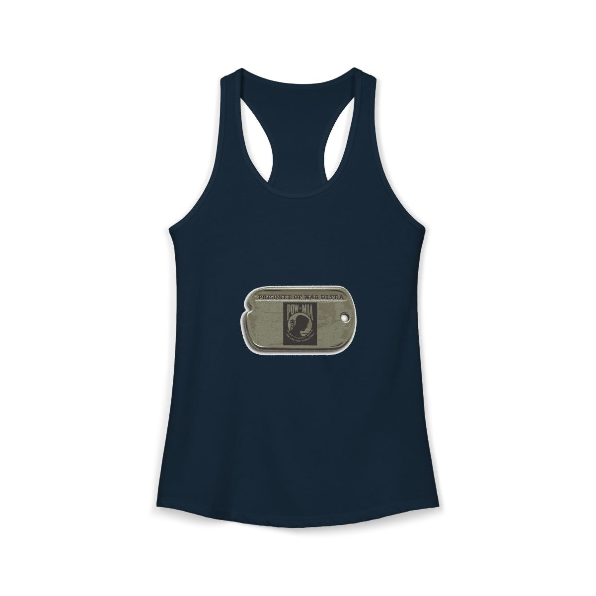 Prisoner of War Trail Race Dog Tag Women's Racerback Tank