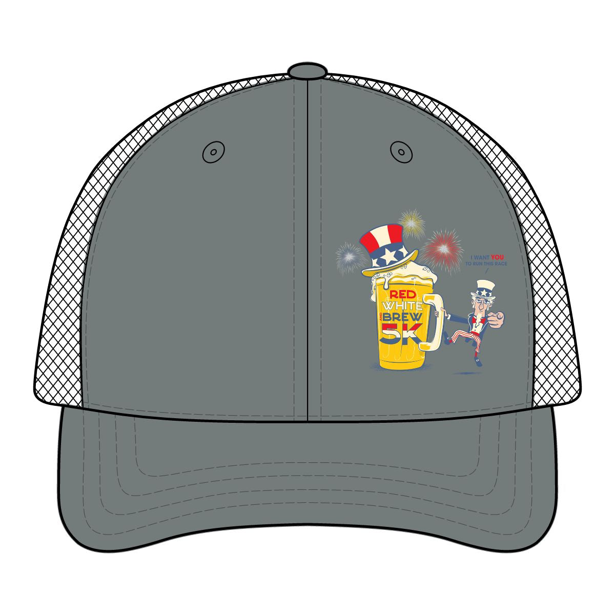 Red White & Brew 5K Patriot Pint Mesh Cap