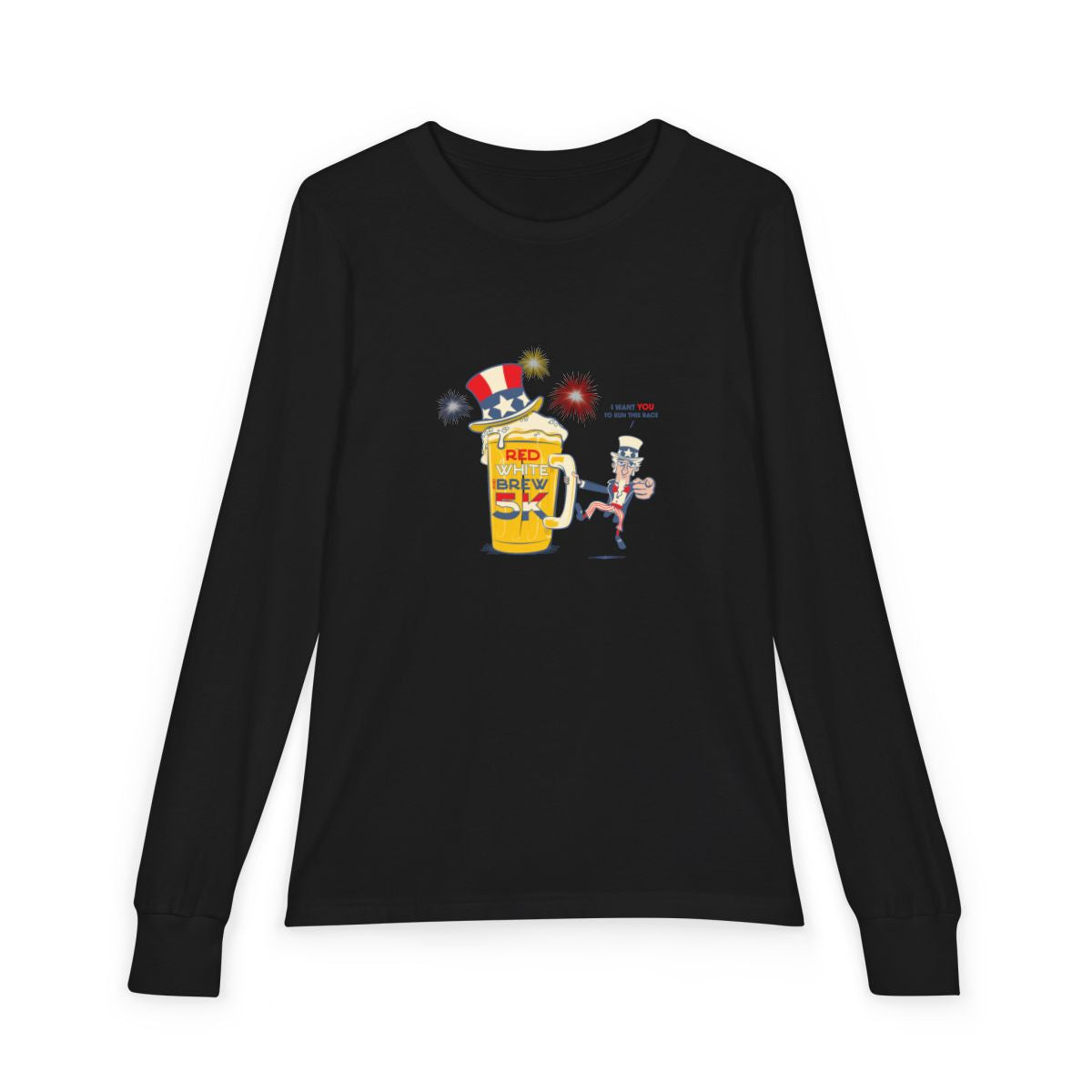 Red White & Brew 5K Patriot Pint Youth Long Sleeve Tee