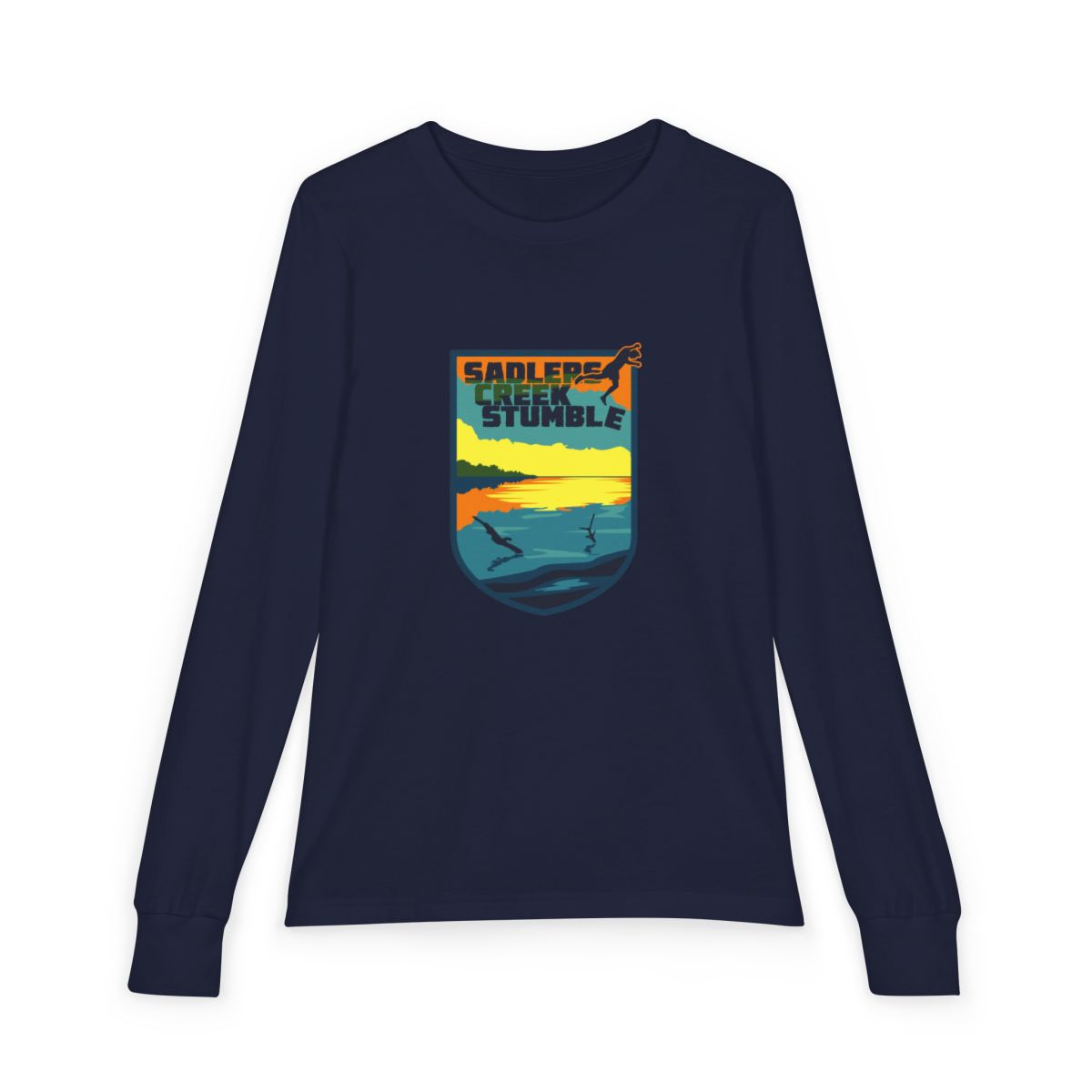 Sadlers Creek Stumble Sunset Badge Youth Long Sleeve Tee